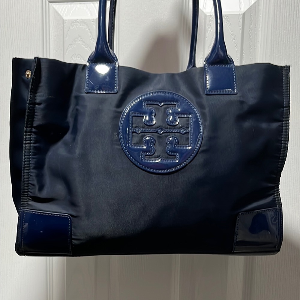 Tory Burch Navy Blue Tote Bag